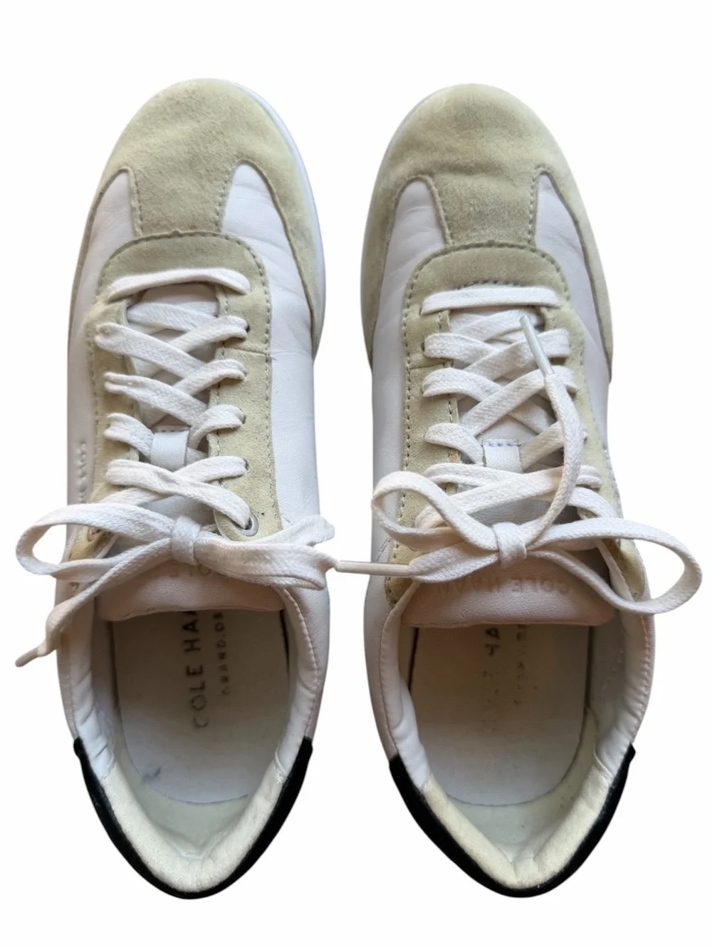 Cole Haan Grand OS Crosscourt Turf White Suede Leather Sneakers Sz 6-1/2
